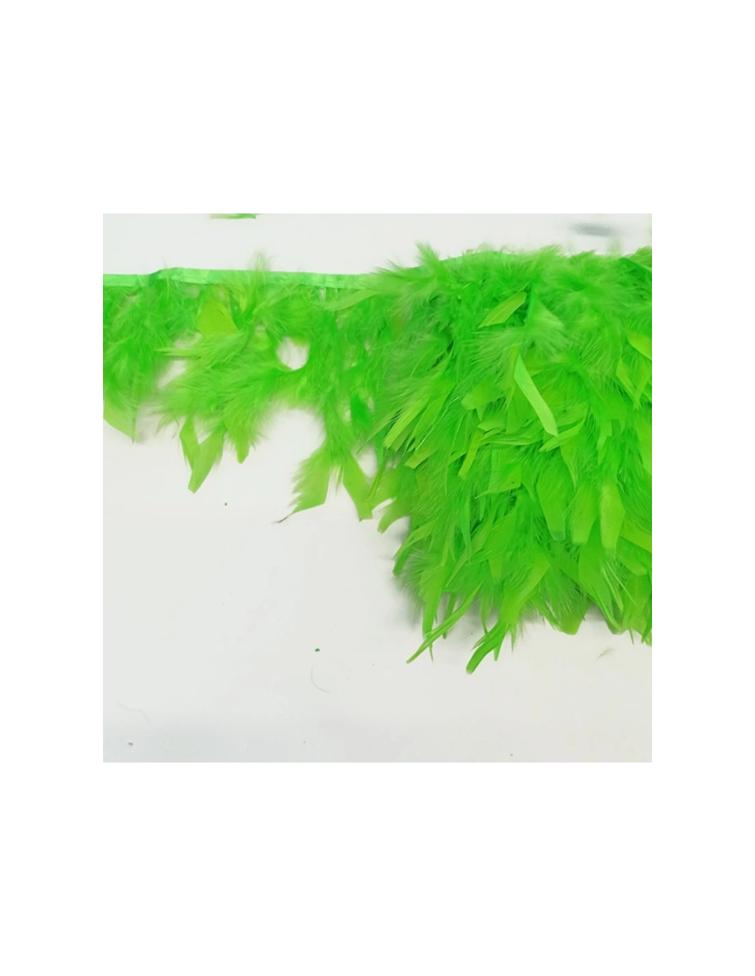 Frange da cucire Piume di Tacchino Verde Fluo pacco - 1MT.