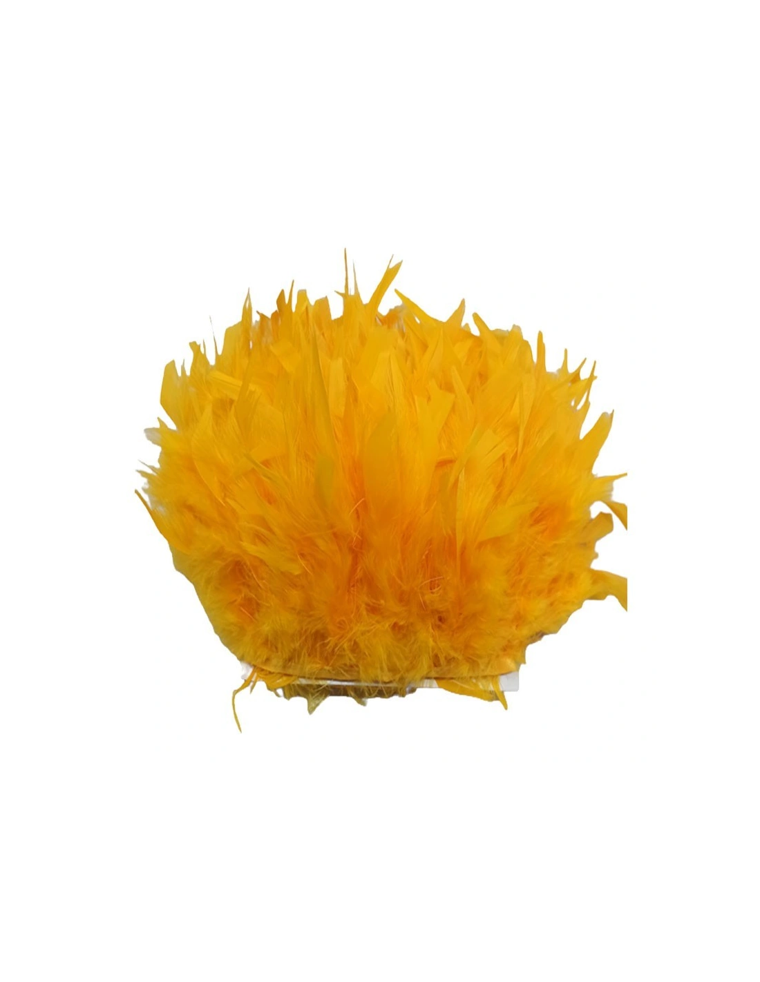 Frange da cucire Piume di Tacchino Giallo Sole pacco - 1MT.