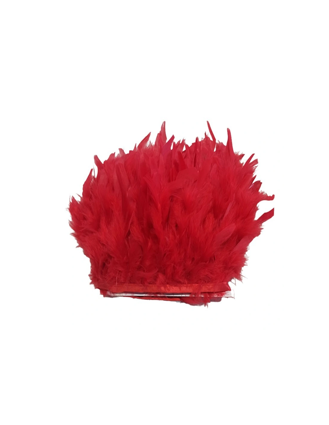 Frange da cucire Piume di Tacchino Rosso pacco - 1MT.