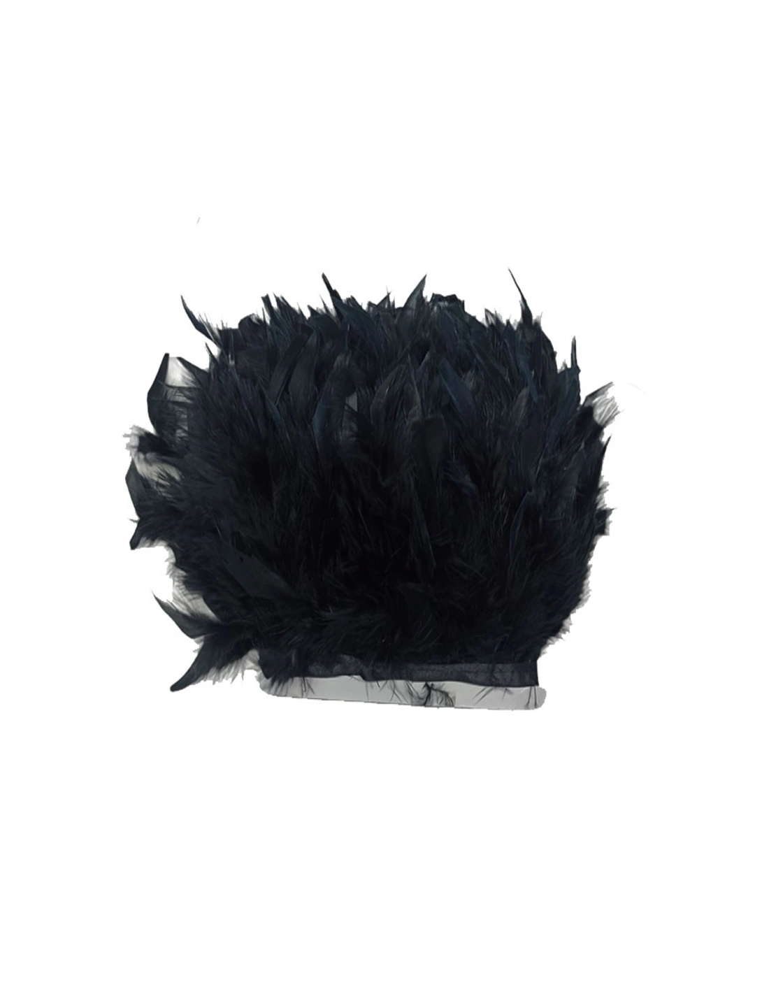 Fringe Sewing Black Ostrich Feathers  Pack - 1MT. - Fringes and Feathers