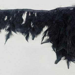 Frange da cucire Piume di Tacchino Nero pacco - 1MT. 2