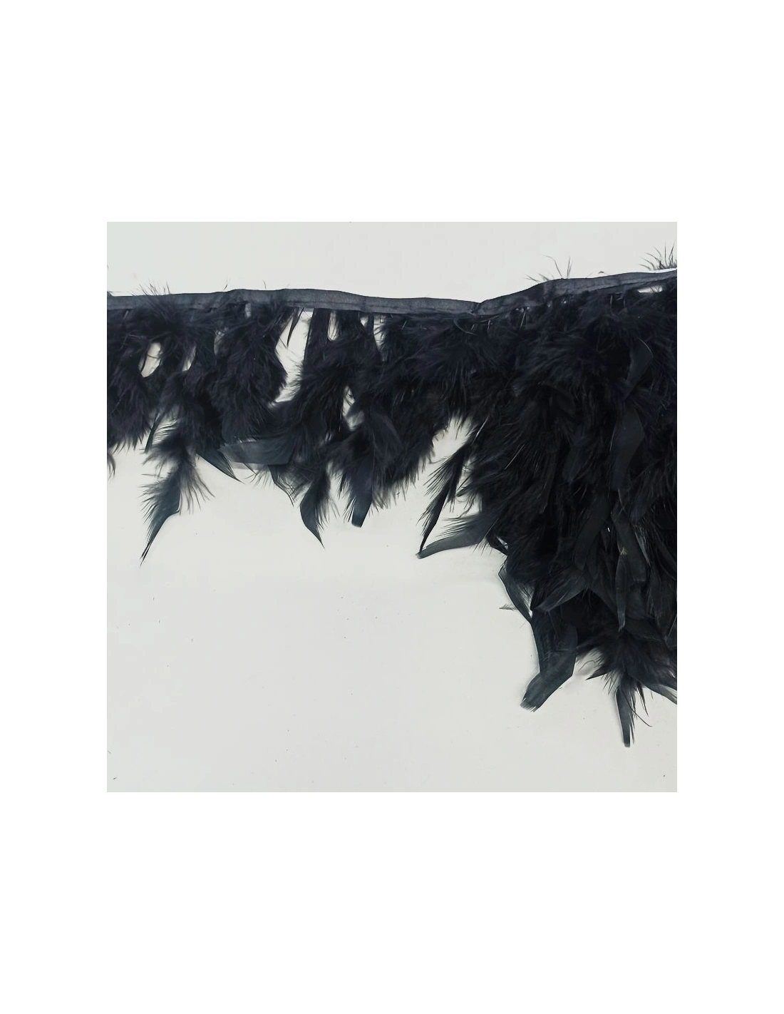 Fringe Sewing Black Ostrich Feathers  Pack - 1MT. - Fringes and Feathers