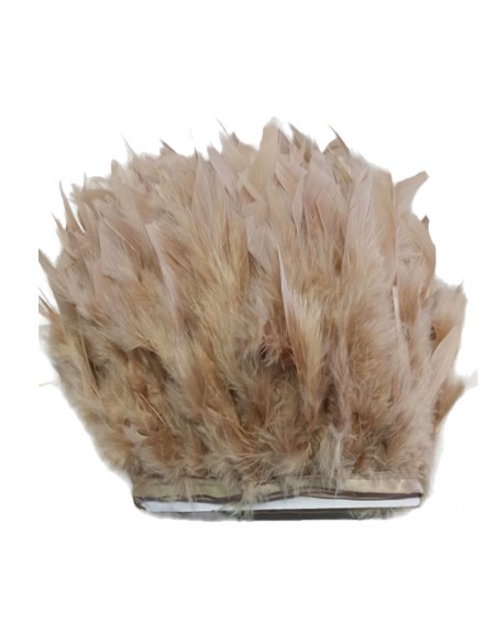 Frange da cucire Piume di Tacchino Beige pacco - 1MT.