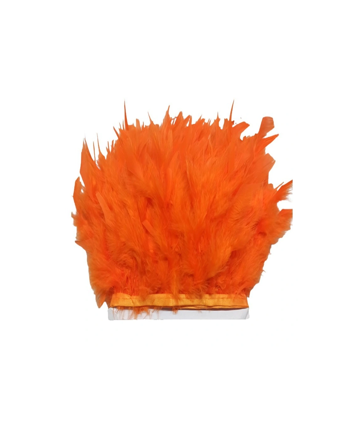Frange da cucire Piume di Tacchino Arancio pacco - 1MT.