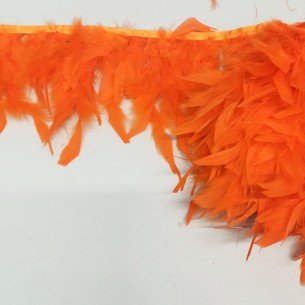 Frange da cucire Piume di Tacchino Arancio pacco - 1MT. 2
