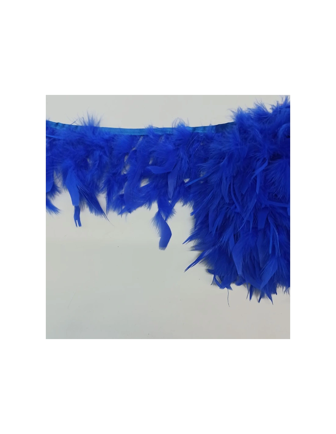 Frange da cucire Piume di Tacchino Blu Royal pacco - 1MT.