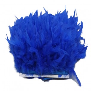 Frange da cucire Piume di Tacchino Blu Royal pacco - 1MT.