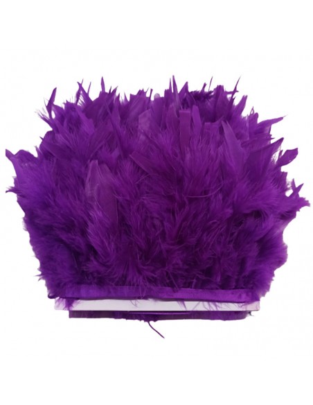 Frange da cucire Piume di Tacchino Amethyst pacco - 1MT.
