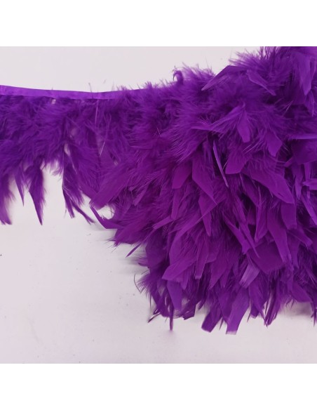 Frange da cucire Piume di Tacchino Amethyst pacco - 1MT.
