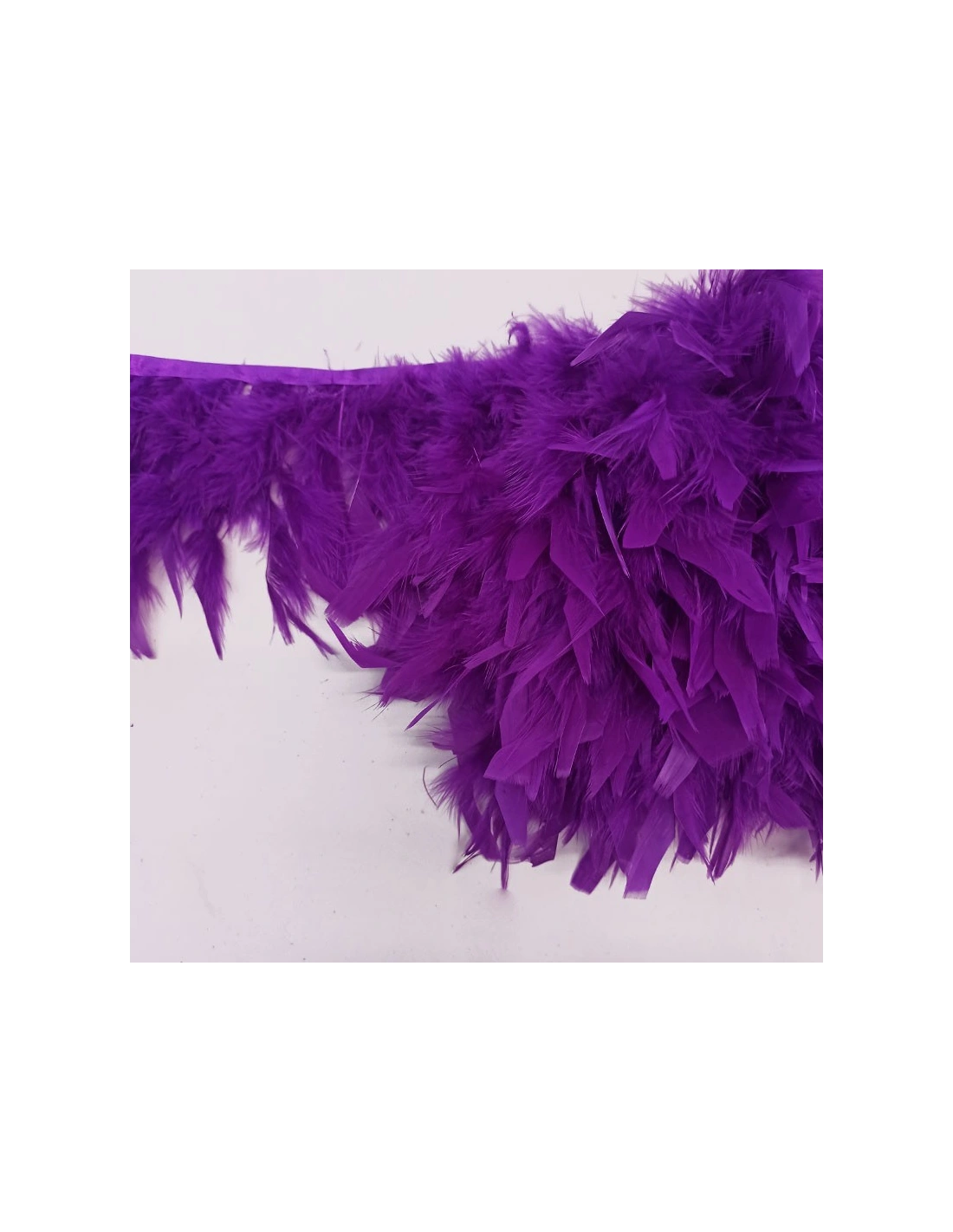 Frange da cucire Piume di Tacchino Amethyst pacco - 1MT.