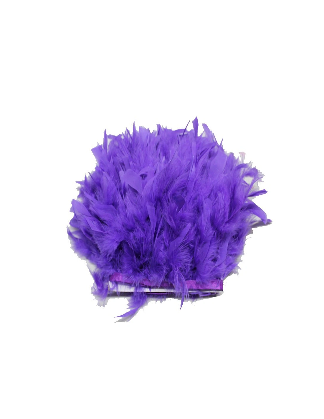 Frange da cucire Piume di Tacchino Viola pacco - 1MT.