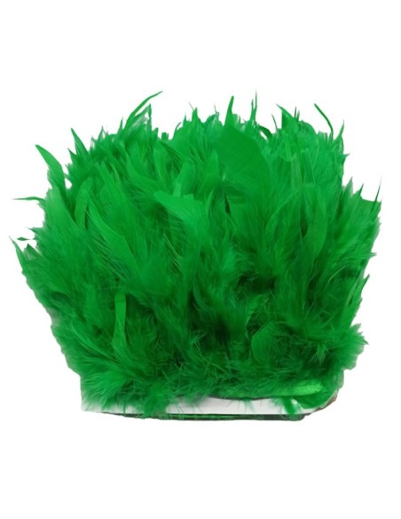 Frange da cucire Piume di Tacchino Verde Bandiera pacco - 1MT.