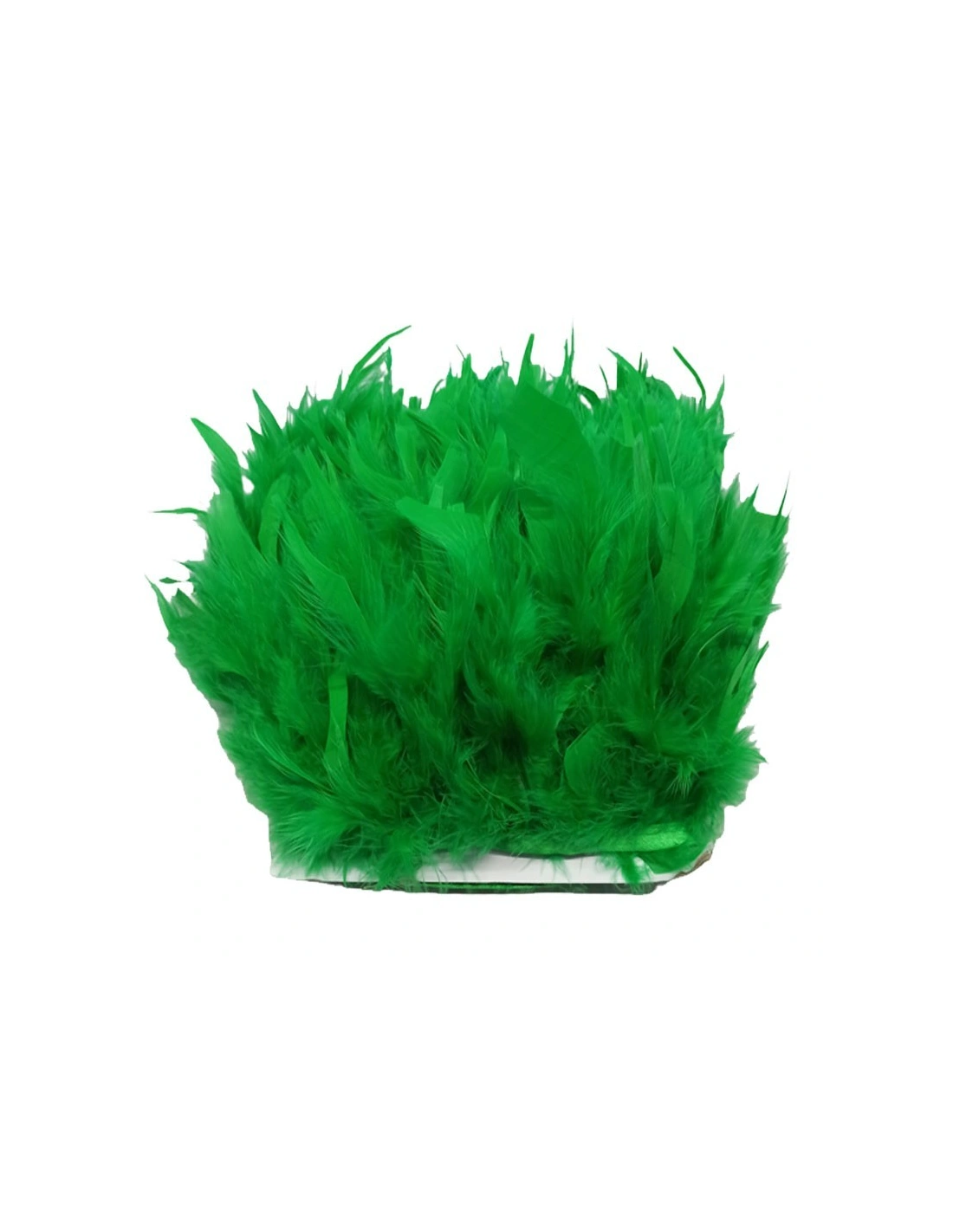 Frange da cucire Piume di Tacchino Verde Bandiera pacco - 1MT.
