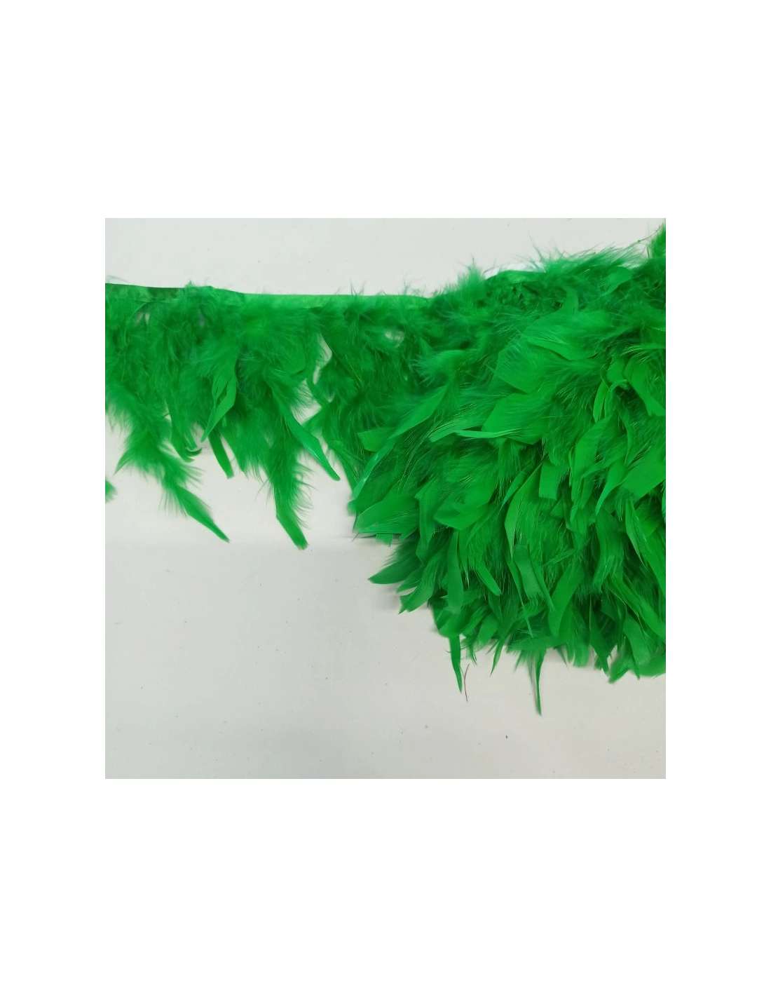 Frange da cucire Piume di Tacchino Verde Bandiera pacco - 1MT.