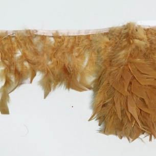 Frange da cucire Piume di Tacchino Caramello pacco - 1MT. 2