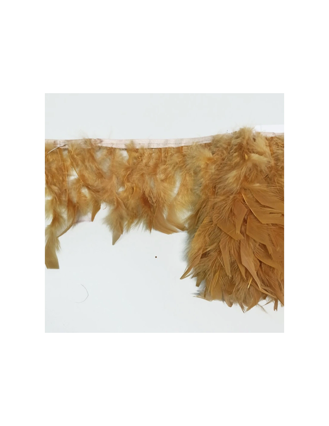 Frange da cucire Piume di Tacchino Caramello pacco - 1MT.