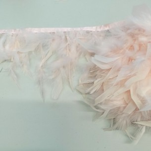 Frange da cucire Piume di Tacchino Rosa Carne pacco - 1MT. 2