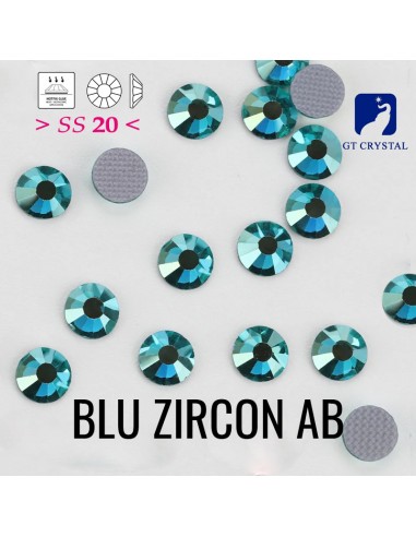 Strass GT Crystal Termoadesivi ss 20 Blu Zircon - 144PZ - Strass  termoadesivi