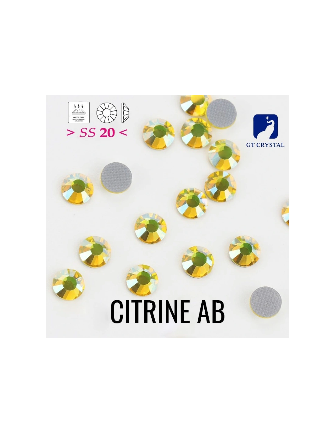 Rhinestones Gt Crystal Hotfix ss 20 Citrine - 144 pcs - Hotfix Strass