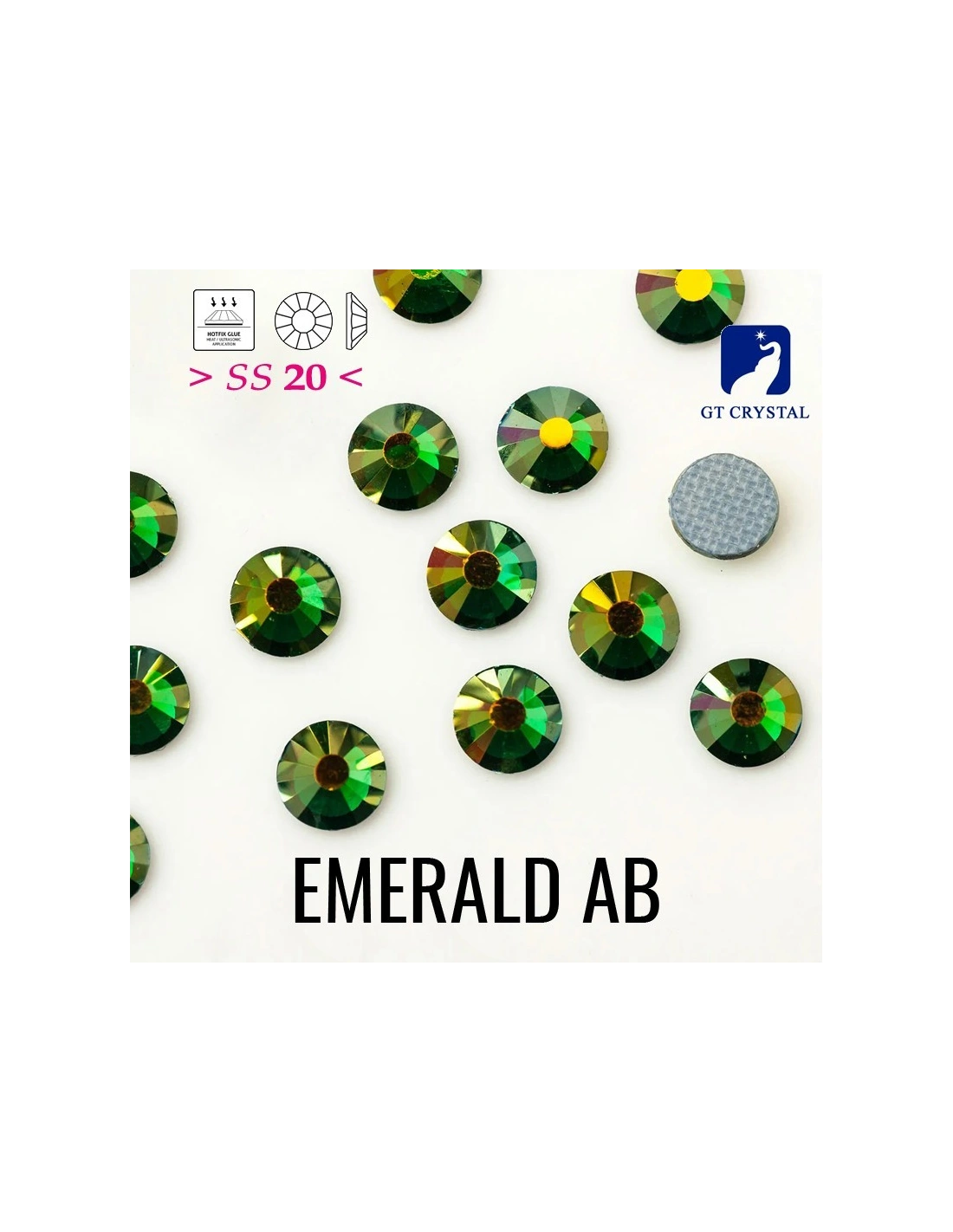 Rhinestones Gt Crystal Hotfix ss 20  Emerald - 144 pcs - Hotfix Strass
