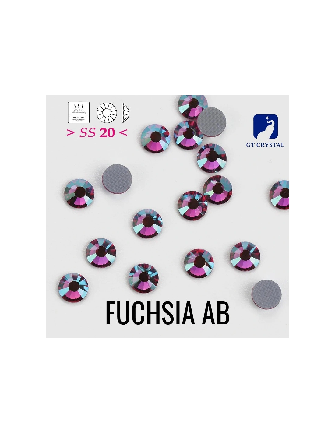 Strass GT Crystal Termoadesivo ss 20  Fuchsia ab- 144PZ  Rhinestones Hotfix