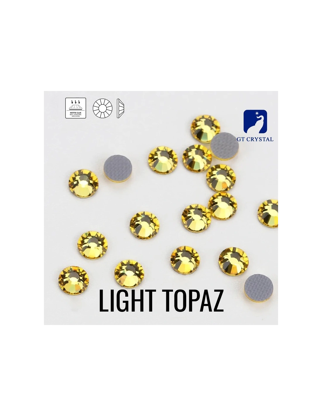 Strass GT Crystal Termoadesivi ss 20  Lt. Topaz - 144PZ rhinestones hotfix