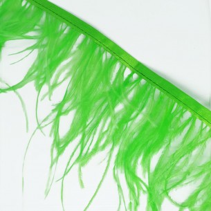 Frange da cucire Piume di Struzzo Verde Fluo pacco - 1MT. 2