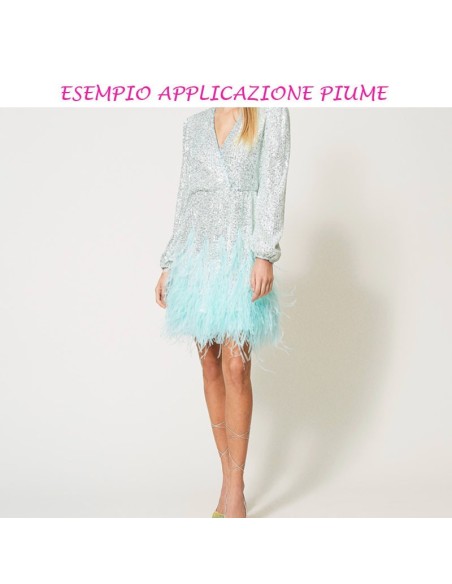Fringe Sewing Black Ostrich Feathers  Pack - 1MT. - Fringes and Feathers