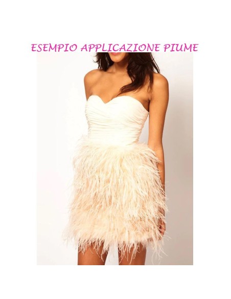 Fringe Sewing Light Peach Ostrich Feathers  Pack - 1MT. - Fringes and Feathers