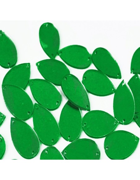 Specchietto Goccia mm 28x17 Verde - 10PZ mirror sew on