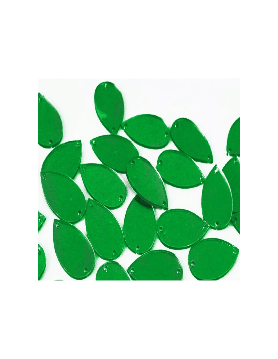 Specchietto Goccia mm 28x17 Verde - 10PZ mirror sew on