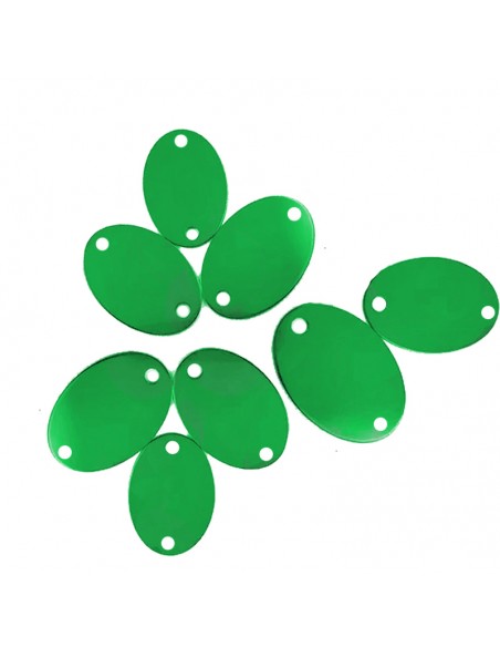 Specchietto Ovale mm 20x30 Verde - 10PZ Specchietto Ovale mm 20x30 Verde - 10PZ
