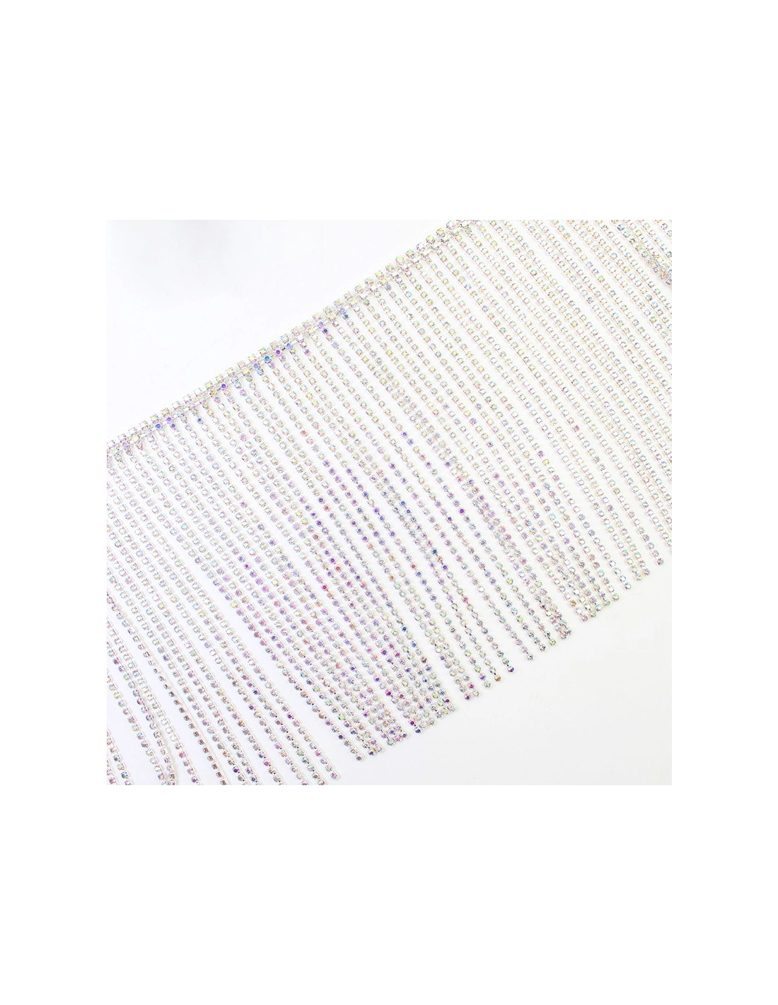 Frangia Strass Gioiello Alt. cm 12 Crystal AB-Silver - 20 CM