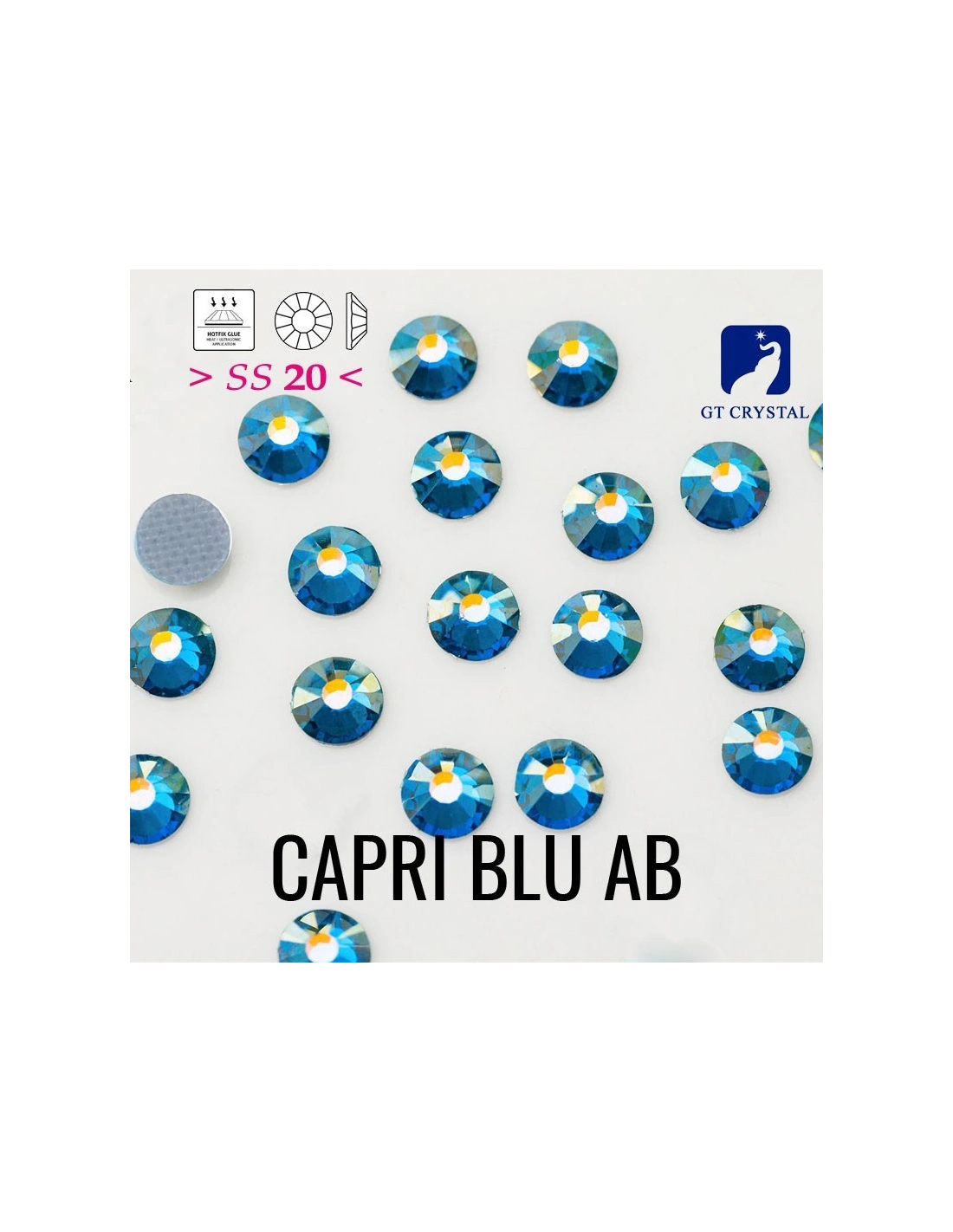 Rhinestones Gt Crystal Hotfix ss 20 Capri Blu - 144 pcs - Hotfix Strass