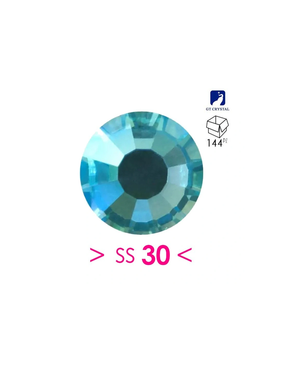 Rhinestones Gt Crystal Hotfix ss 30  Aqua Bohemica - 144 pcs - Hotfix Strass