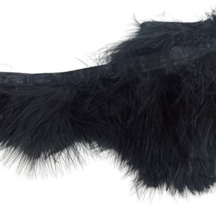 Frange da cucire con Piume  Nero pacco - 1MT. 2