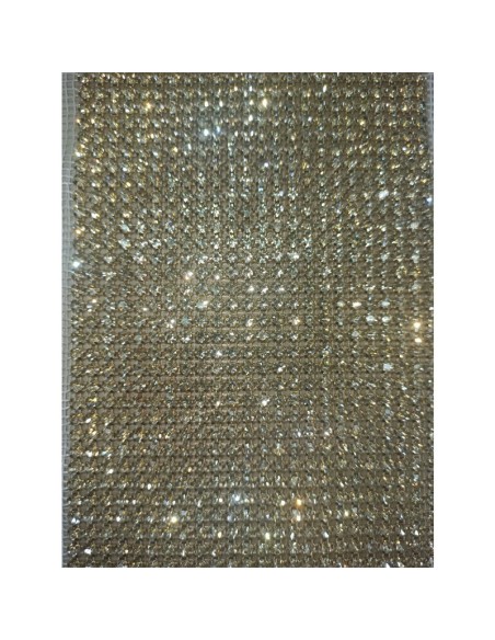 Bordura Strass su Rete ss 17 a 24 Fili Crystal-Gold- 1MT