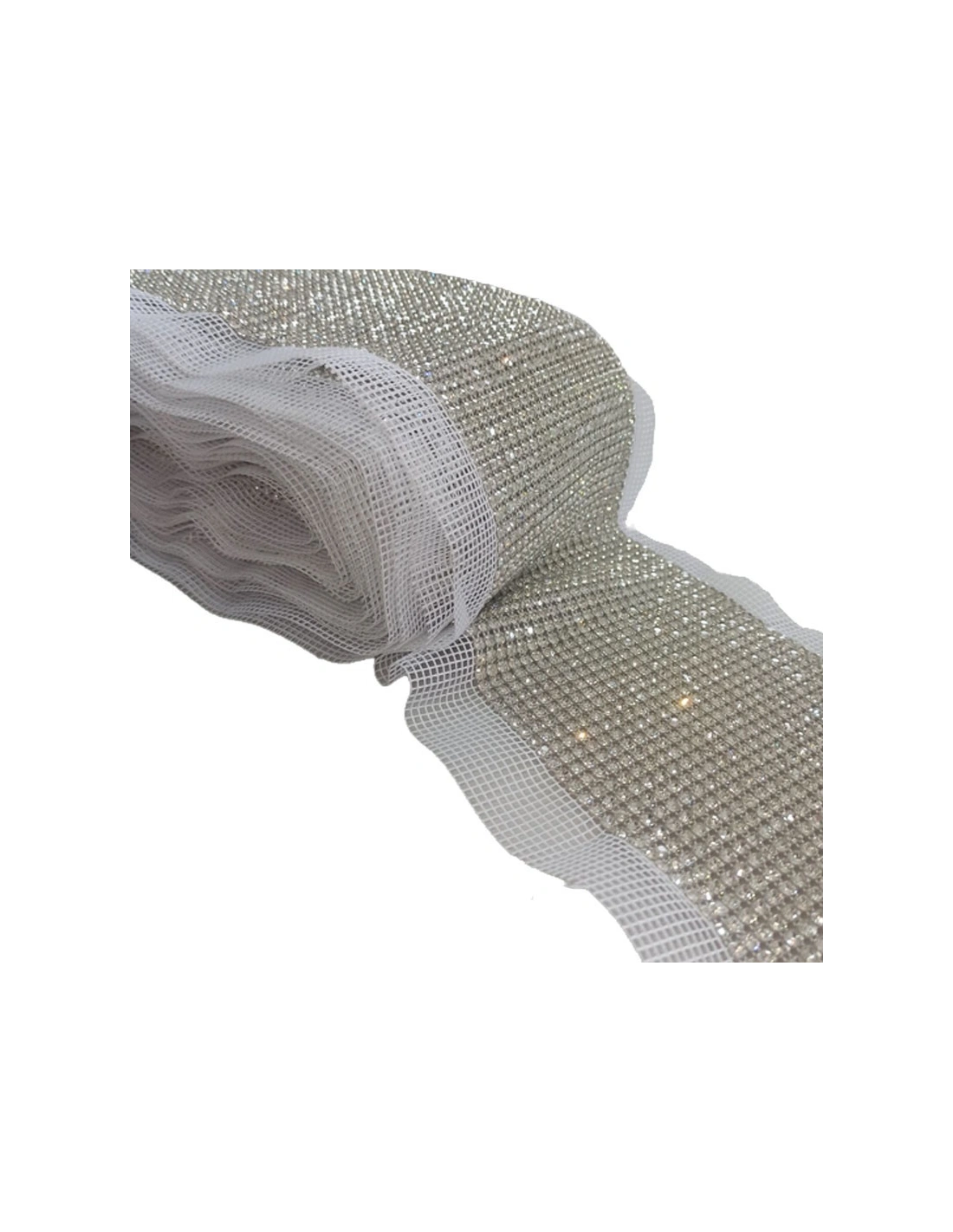 Bordura Strass su Rete ss 17 a 24 Fili Crystal-Nickel - 1MT