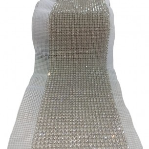 Bordura Strass su Rete ss 17 a 24 Fili Crystal-Nickel - 1MT 2