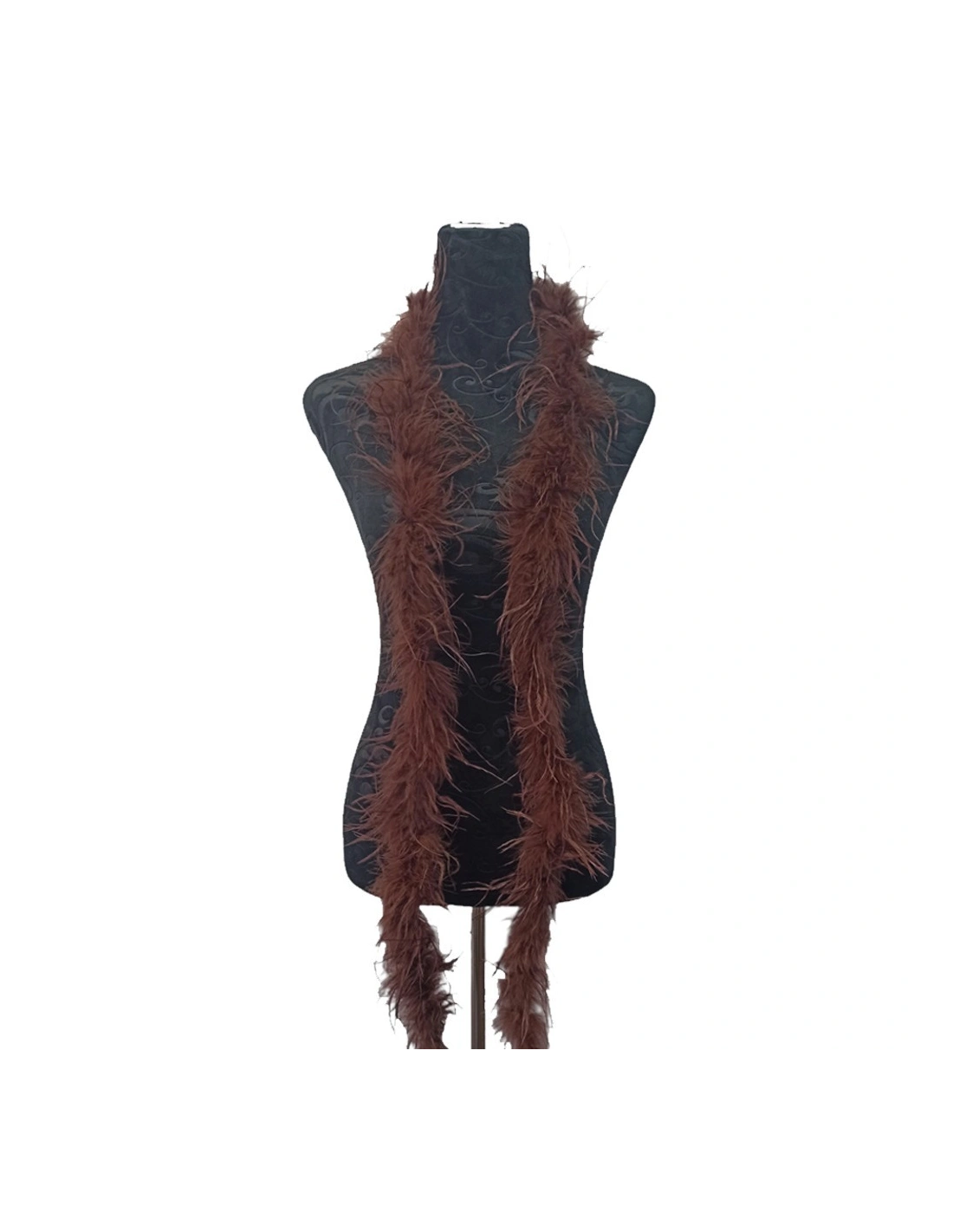 Boa Ostrich Feather Dark Brown - Pack of 2 mt.