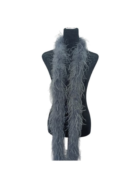 Boa Ostrich Feather Dark Grey - Pack of 2 mt.