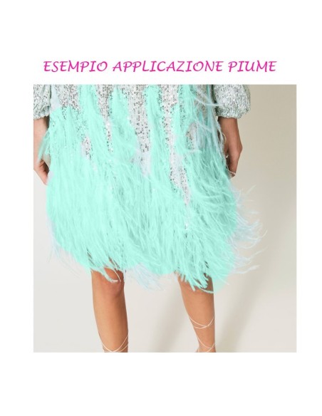 Fringe Sewing Turquoise Ostrich Feathers  Pack - 1MT. - Fringes and Feathers