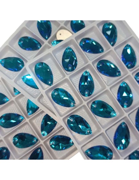 Pietra da Cucire in Cristallo GT Crystal Goccia mm 18x10,5 Indicolite - 1PZ