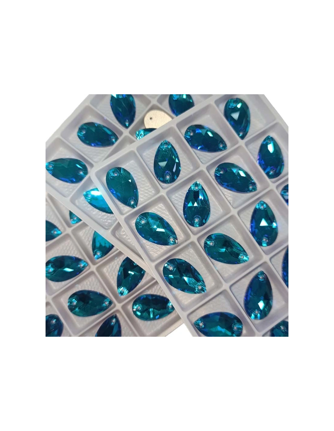 Stone Drop mm 18x10,5 Indicolite - 1PC - Stone to be sewn all crystal