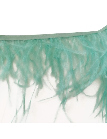 Fringe Sewing Turquoise Ostrich Feathers  Pack - 1MT. - Fringes and Feathers