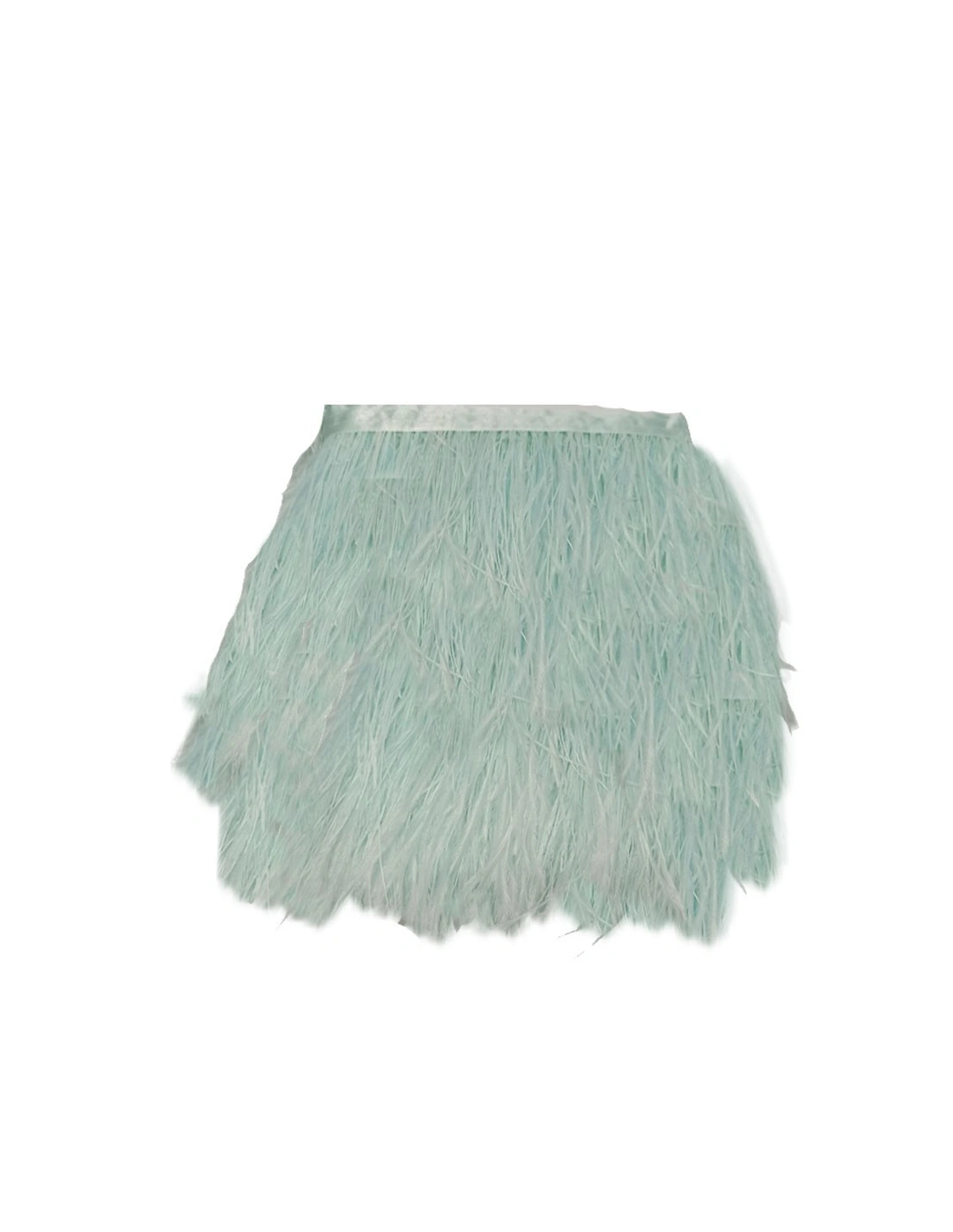 Fringe Sewing Turquoise Ostrich Feathers  Pack - 1MT. - Fringes and Feathers