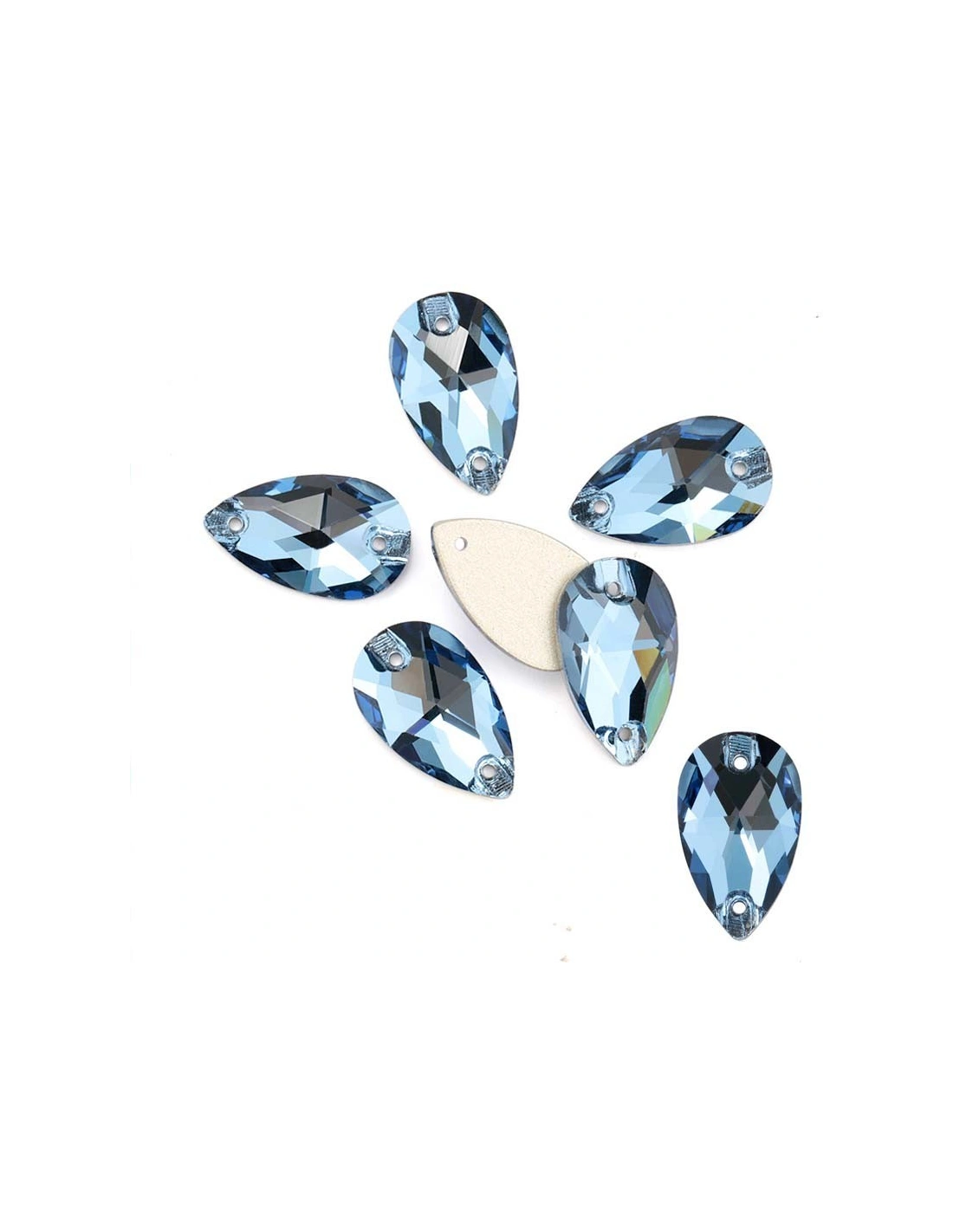 Pietra da Cucire in Cristallo GT Crystal Goccia mm 28x17 Aquabohemica - 1PZ