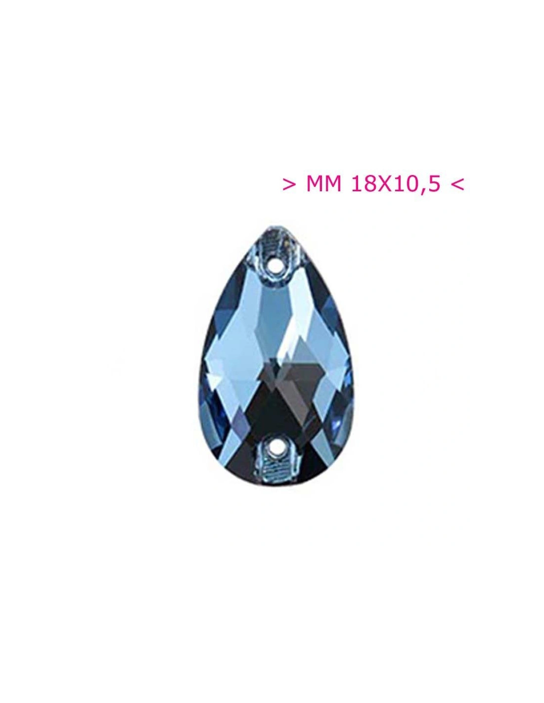 Stone Drop mm 18x10,5 Aquamarine - 1 PC - Stone to be sewn all crystal