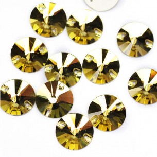 Pietra da Cucire in Cristallo GT Crystal Tondo mm 18 Light Topaz - 1PZ 2