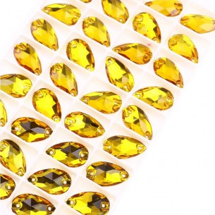 Pietra da Cucire in Cristallo GT Crystal Goccia mm 28x17 Topaz - 1PZ 2